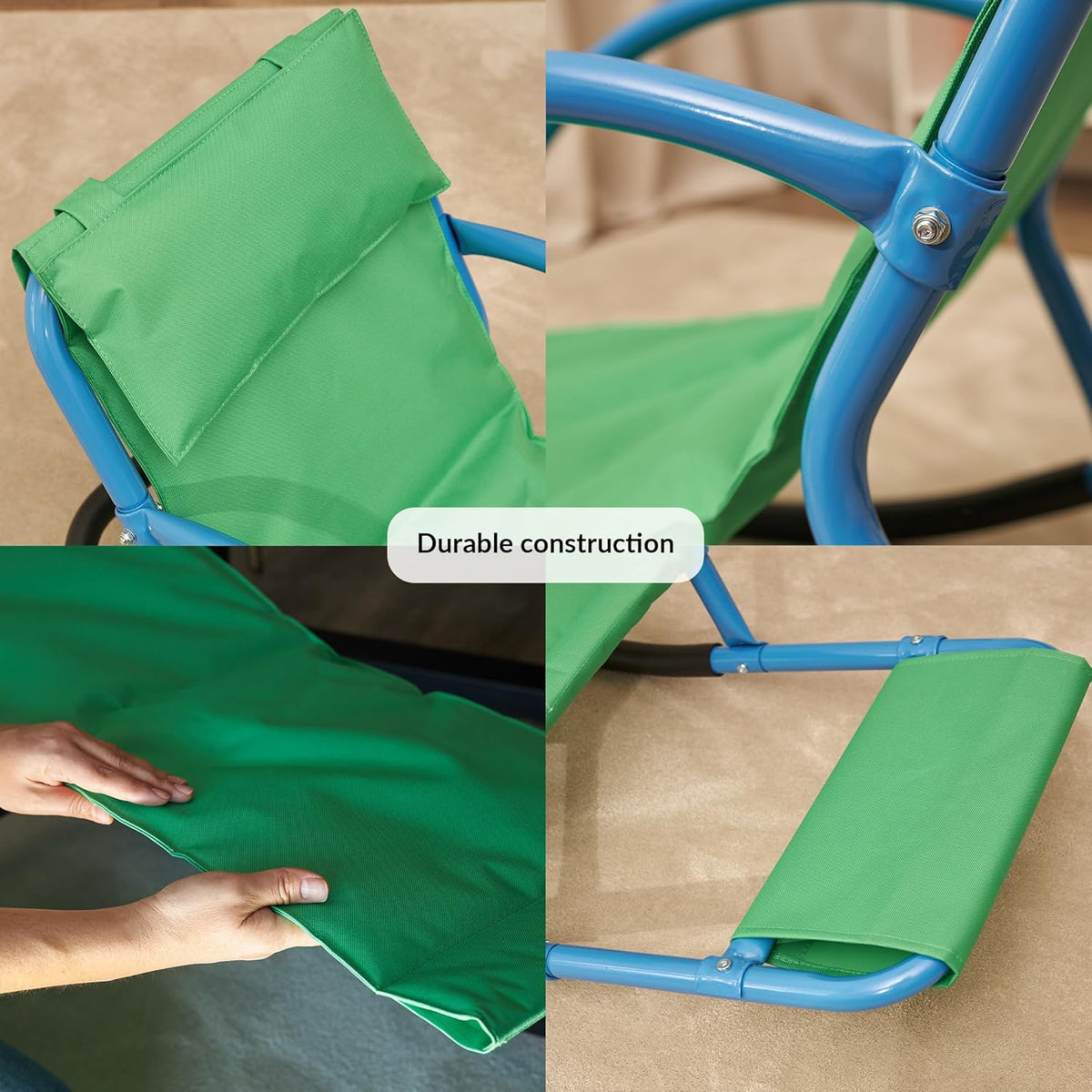 Durable construction and fabric texture.