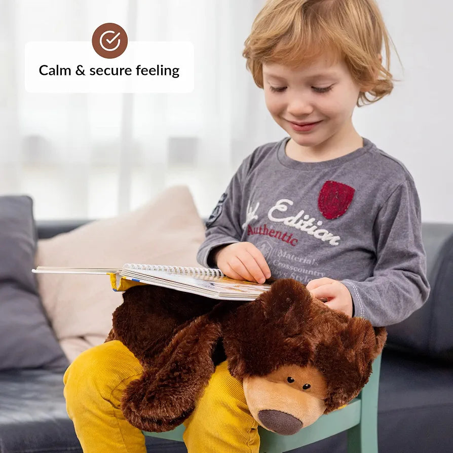 ODOXIA Weighted Lap Pad for Kids 5Lbs | Calming & Comforting | Teddy Bear Animal | Sensory Product | Blanket for Special Needs | Carrying Bag Included